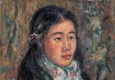 林達(dá)川油畫 綠衣少女 高清大圖下載