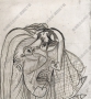畢加索名畫(huà)_哭泣的女人_素描稿_高清大圖下載