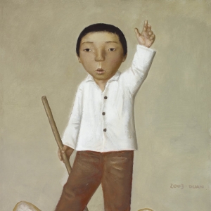 段建偉油畫(huà)人物《小孩》欣賞