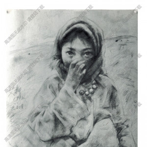 艾軒素描_龍日壩女孩_高清大圖下載