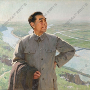 靳尚誼油畫_周恩來站姿_高清大圖下載