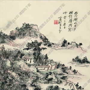 黃賓虹 國(guó)畫(huà)《西冷湖山圖》高清大圖8下載