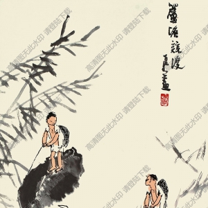 李可染的畫_蘆塘競渡_高清大圖下載