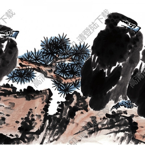 李苦禪國(guó)畫(huà)_三只鷹_高清大圖下載