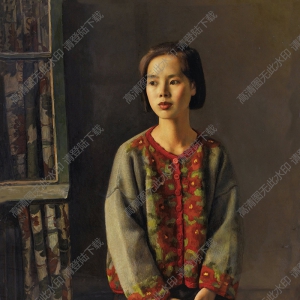 楊飛云 油畫(huà)《花窗簾》高清大圖18下載