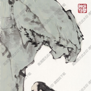 范曾 國(guó)畫《達(dá)摩面壁》高清大圖3下載