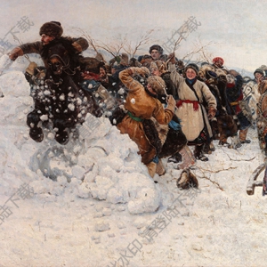 蘇里科夫油畫_攻克雪城_高清大圖下載