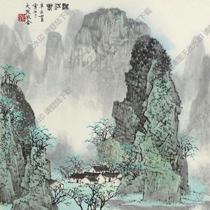 白雪石國畫_漓江春_高清圖片下載