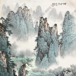 白雪石作品_群峰疊翠_高清大圖下載