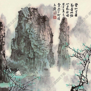 白雪石國畫_漓江山水_甲子夏月作_高清圖片下載