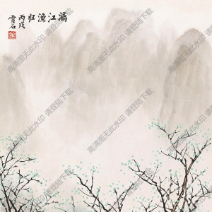 白雪石國畫_漓江漁歸_丙戌年畫_高清圖片下載