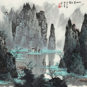 白雪石國畫作品_山如碧玉簪_高清大圖下載