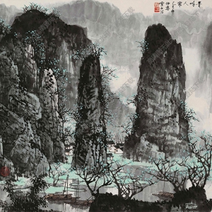 白雪石國畫_青峰人家_作品高清下載