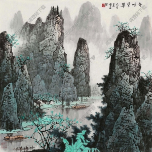 白雪石國畫_桂林山水之奇峰聳翠_作品高清下載