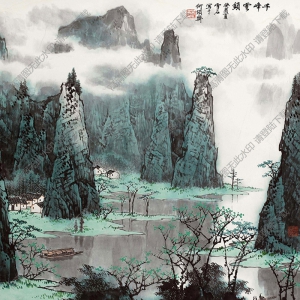 白雪石的畫_千峰云鎖_高清大圖下載