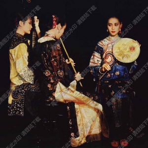 陳逸飛 名畫《三個古典美女人物》高清大圖60下載