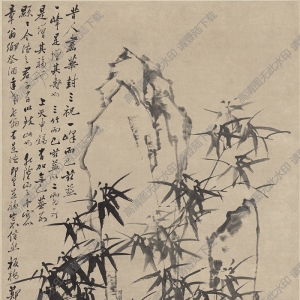 清_鄭板橋_竹石圖_高清大圖下載