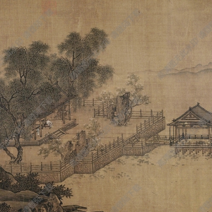 南宋 劉松年《四景山水圖》國(guó)畫高清大圖下載