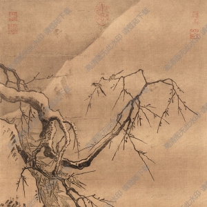 宋 馬遠(yuǎn)《雪灘雙鷺圖》國(guó)畫高清大圖下載