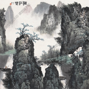 白雪石_山水畫_漓江風光_漓江春天_高清大圖下載