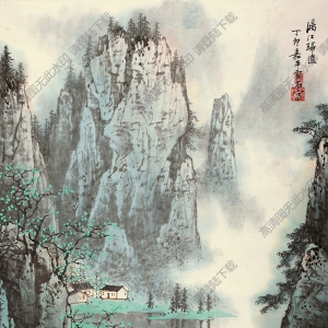 白雪石_山水畫_漓江歸漁_高清大圖下載