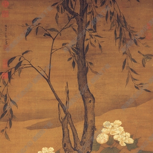 明 鄭石《畫(huà)芙蓉白鷺》國(guó)畫(huà)高清大圖下載