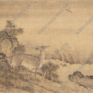 明《母子鹿圖》國(guó)畫(huà)高清大圖下載
