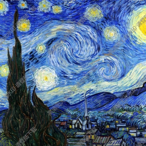 梵高十大名畫_星空（又名 星月夜）_高清大圖下載