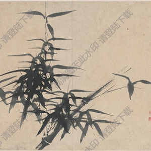 明 陳洪綬《花卉山水》-3國(guó)畫(huà)高清大圖下載