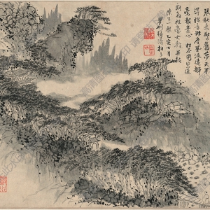 明 陳洪綬《花卉山水》-7國(guó)畫(huà)高清大圖下載
