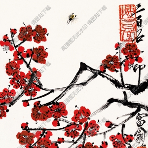 齊白石《富翁梅花》國畫高清大圖下載