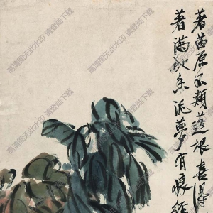 齊白石《老少年圖》國畫高清大圖下載