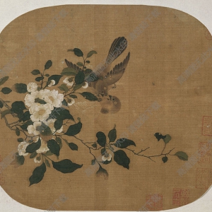 南宋 佚名《爭(zhēng)禽圖》國(guó)畫(huà)高清大圖下載