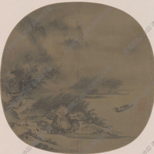 宋 佚名《風(fēng)雨歸舟圖》國(guó)畫(huà)高清大圖下載
