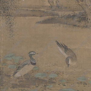 宋 佚名《荷塘鸂鵣圖》國(guó)畫(huà)高清大圖下載