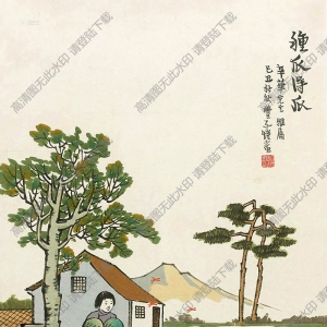 豐子愷名畫_種瓜得瓜_高清大圖下載