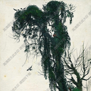 吳冠中油畫(huà)風(fēng)景《喜鵲》高清大圖下載