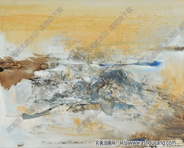趙無(wú)極油畫抽象《20.2.76》高清大圖下載