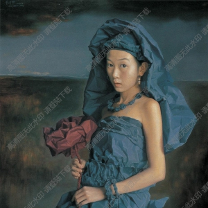 曾傳興 名畫(huà)《藍(lán)紙新娘·紅玫瑰》高清大圖12下載