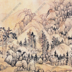 明 藍(lán)瑛《臨大癡山水圖》國畫高清大圖下載