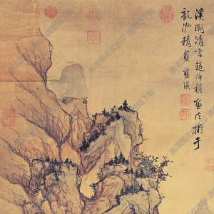明 藍(lán)瑛《溪閣清言圖》國畫高清大圖下載