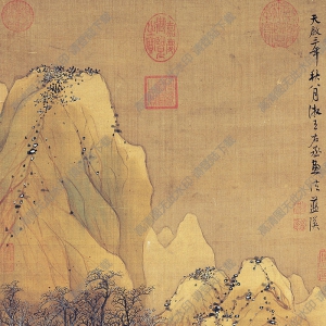 明 藍(lán)瑛《溪山雪霽圖》國畫高清大圖下載