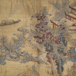 明 藍(lán)瑛《雪溪圖》國畫高清大圖下載