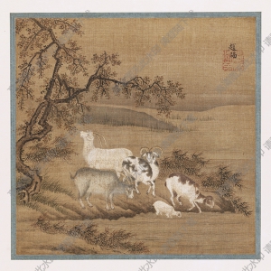 唐 趙福《羊圖》國(guó)畫高清大圖下載