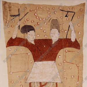 唐《伏羲女媧像》國(guó)畫高清大圖下載