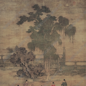 五代 趙喦《八達(dá)游春圖》國(guó)畫高清大圖下載