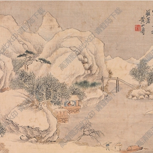 清 黃山壽《擬古山水》-6國(guó)畫(huà)高清大圖下載