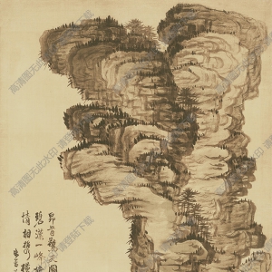 清 梅清《黃山天都峰圖》國(guó)畫(huà)高清大圖下載