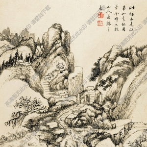 清 王宸《山水冊(cè)》-6國(guó)畫(huà)高清大圖下載