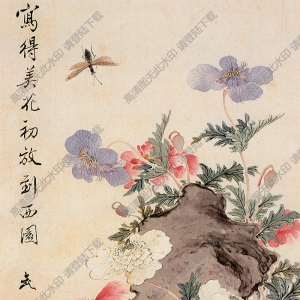 清 王武《花卉》-5國(guó)畫(huà)高清大圖下載